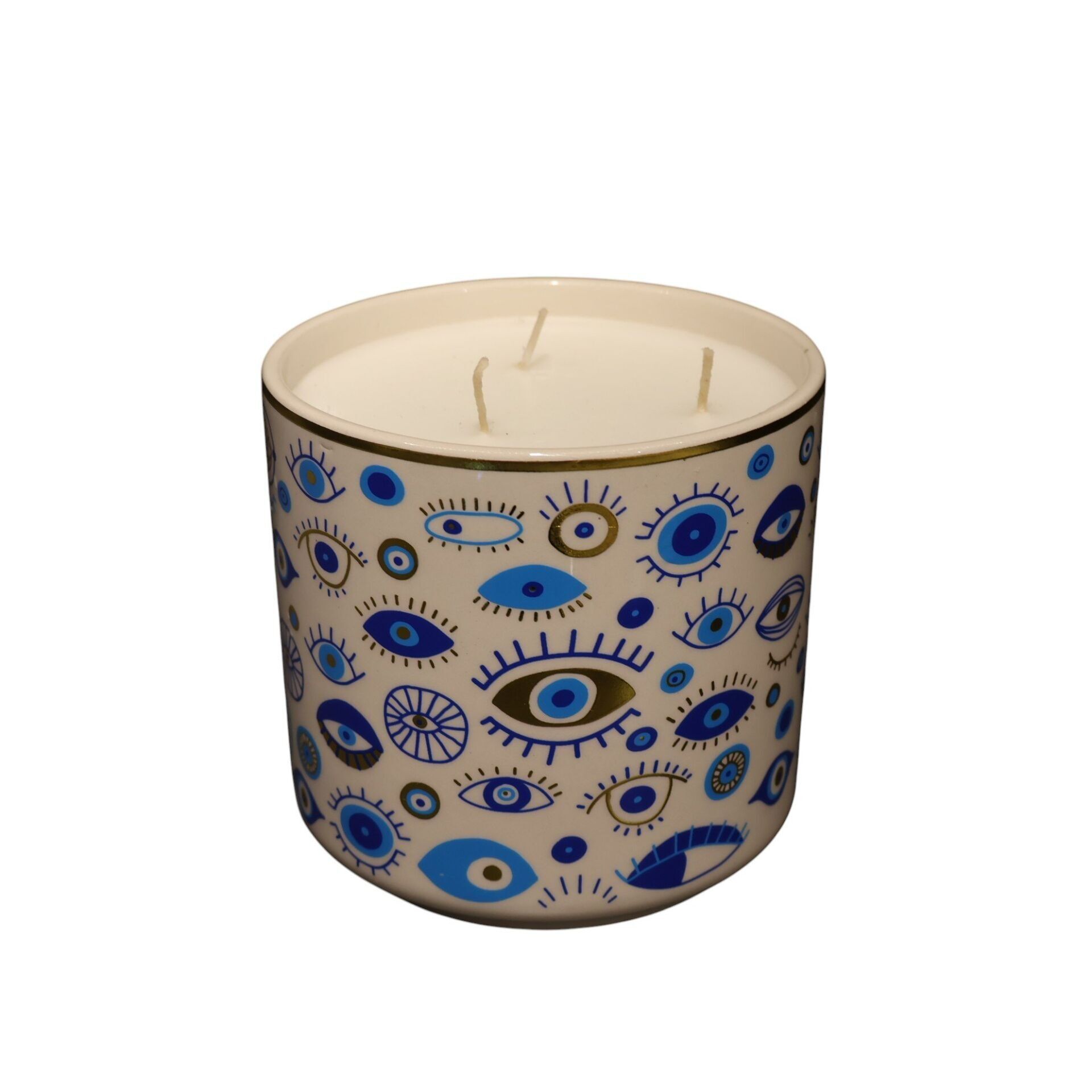 Mavi Göz Desen Mum Küçük Boy