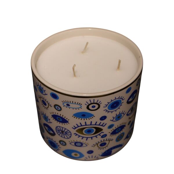 Mavi Göz Desen Mum Küçük Boy