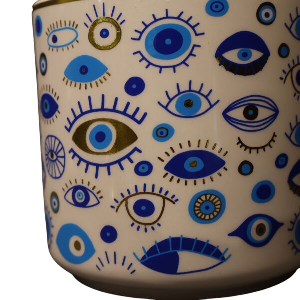 Mavi Göz Desen Mum Küçük Boy