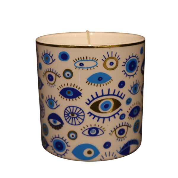 Mavi Göz Desen Mum Küçük Boy