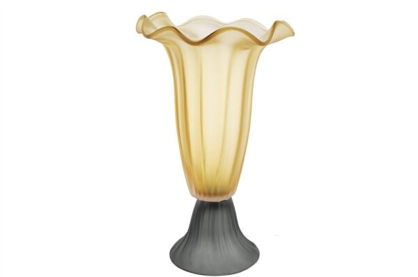 Amber Yeşil Ayaklı Cam Dalgalı Vazo Büyük