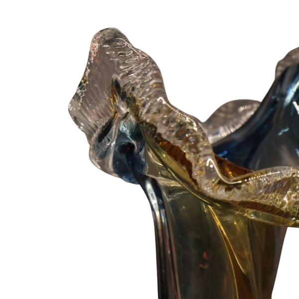 Mavi Sarı Dalga Vazo Küçük