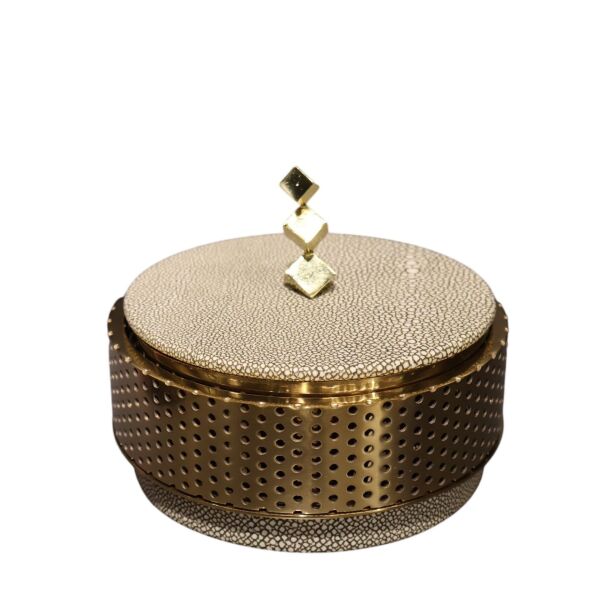 Metal Şeritli Deri Kutu Küçük