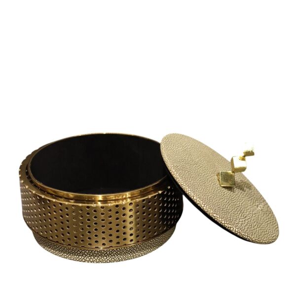 Metal Şeritli Deri Kutu Küçük