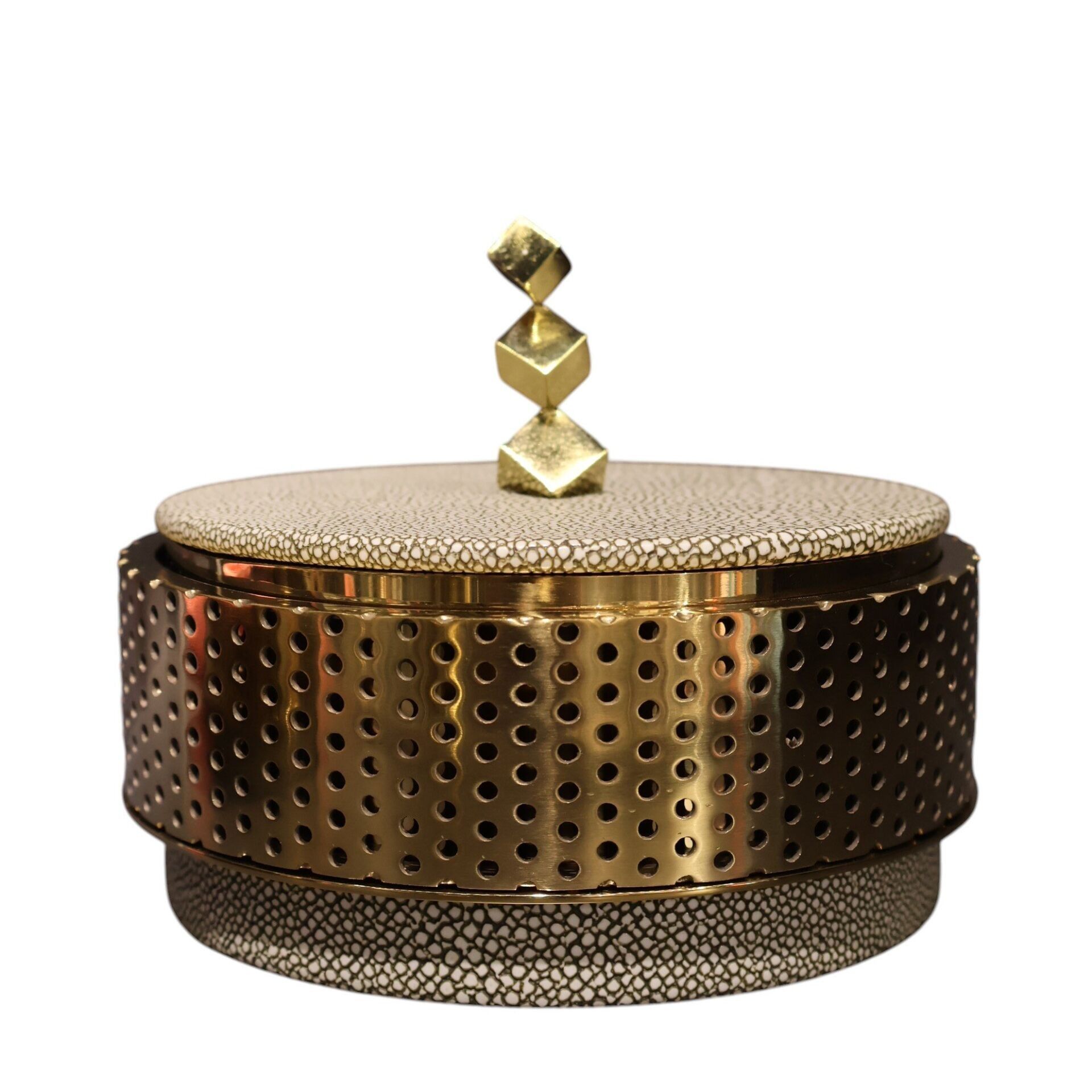 Metal Şeritli Deri Kutu Küçük