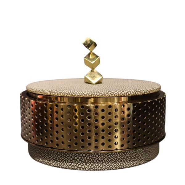 Metal Şeritli Deri Kutu Küçük