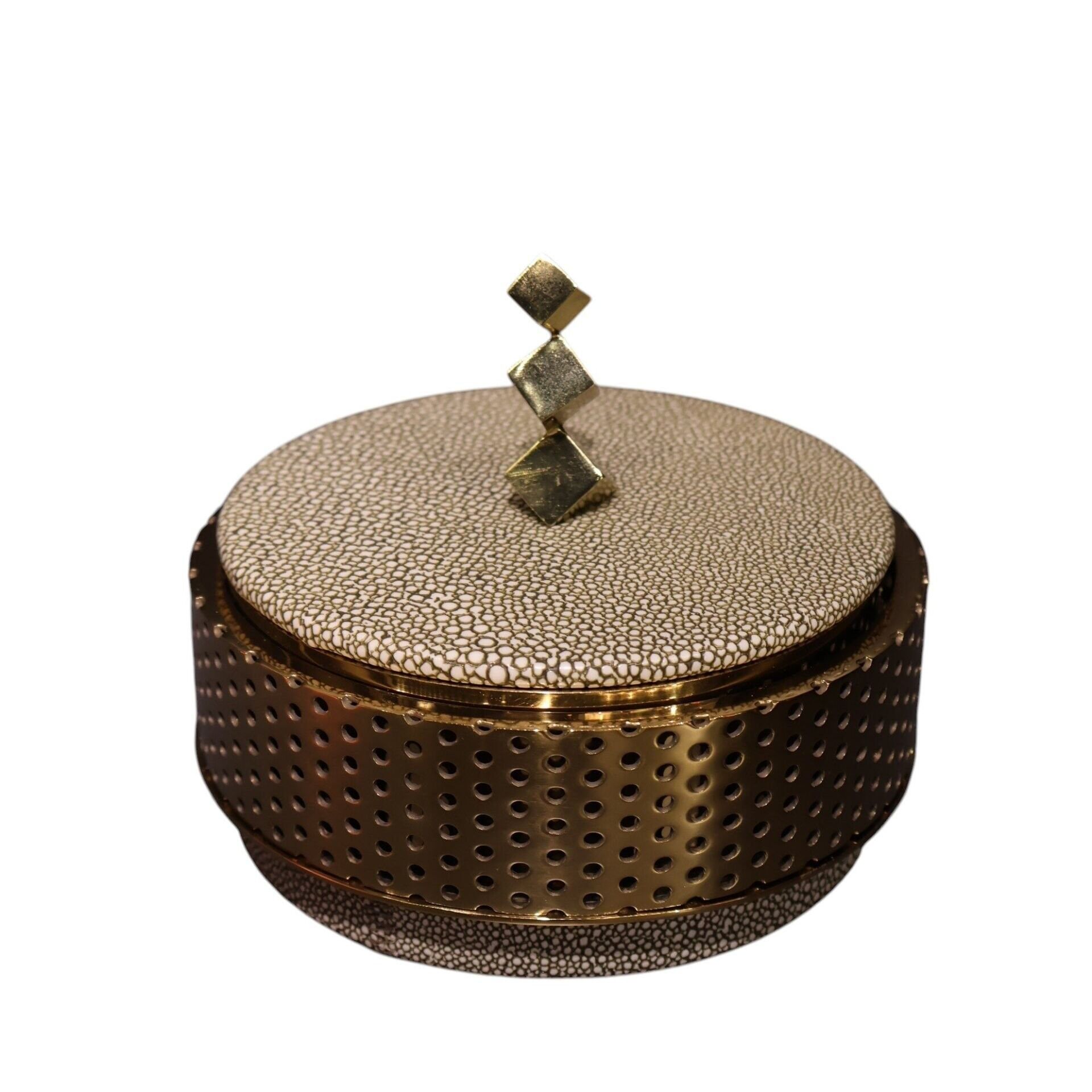 Metal Şeritli Deri Kutu Büyük