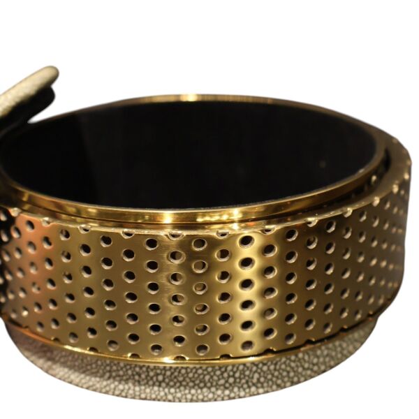 Metal Şeritli Deri Kutu Büyük