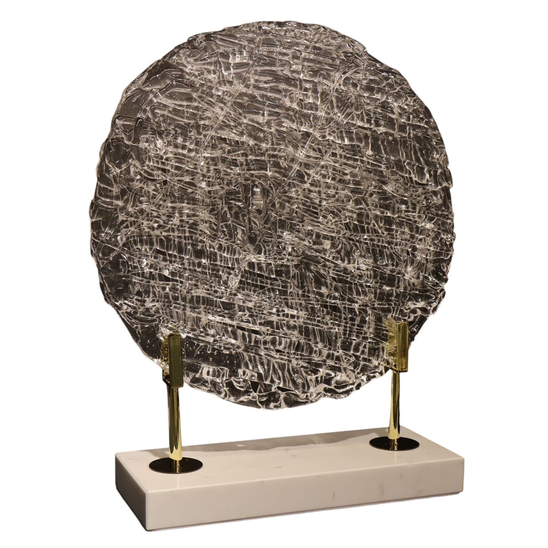 Mermer Kaideli Şeffaf Cam Disk