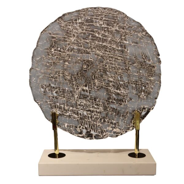 Mermer Kaideli Şeffaf Cam Disk