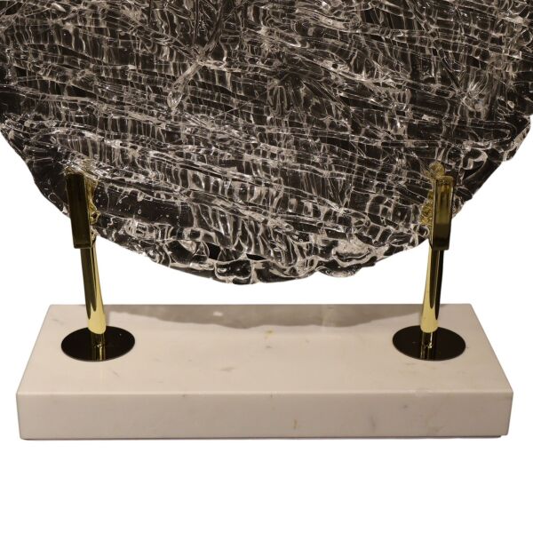 Mermer Kaideli Şeffaf Cam Disk