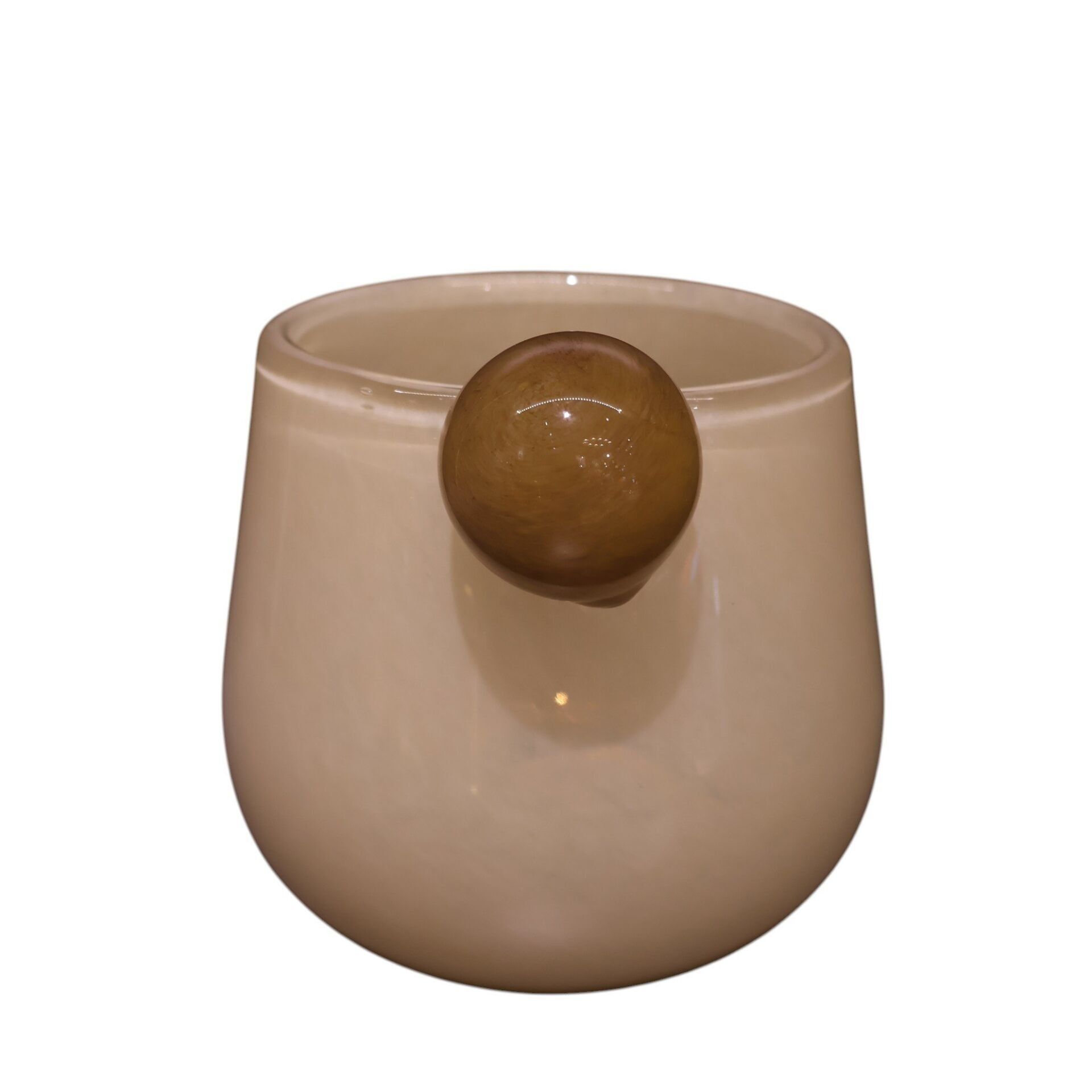 Krem Vizon Detay Mini Saksı