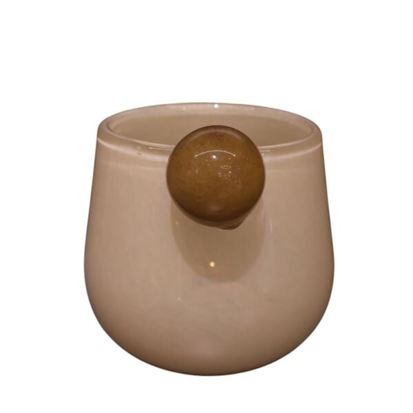 Krem Vizon Detay Mini Saksı