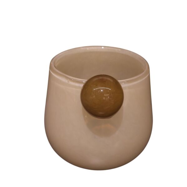 Krem Vizon Detay Mini Saksı